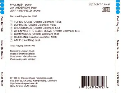Paul Bley - Notes On Ornette - 1998