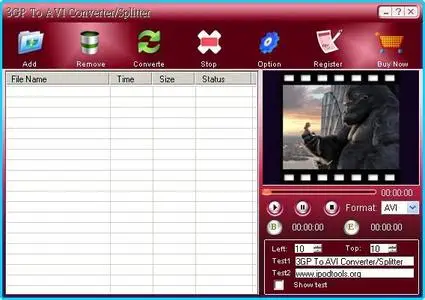 3GP To AVI Converter Splitter ver.1.0