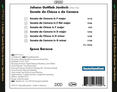 Epoca Barocca - Johann Gottlieb Janitsch: Sonate da Chiesa e da Camera (2014)