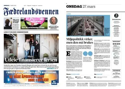 Fædrelandsvennen – 27. mars 2019