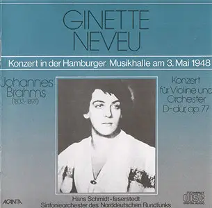 Johannes Brahms - Ginette Neveu - Concerto for Violin and Orchestra (1980's release of a 1948 recording)