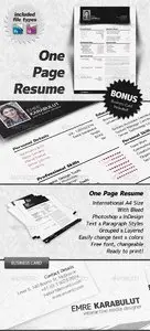 GraphicRiver Minimalist One Page Resume (CV)