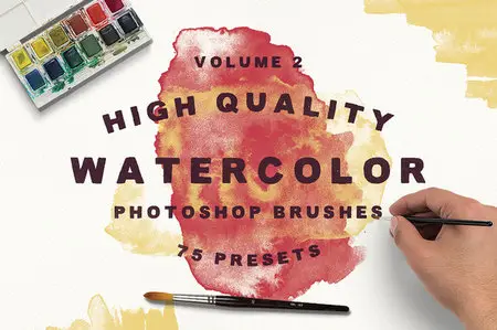 CreativeMarket - 75 Watercolor Brushes - Vol.2