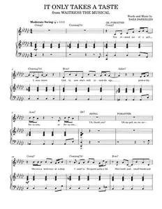 It Only Takes A Taste (from Waitress The Musical) - Sara Beth Bareilles (Piano Vocal)