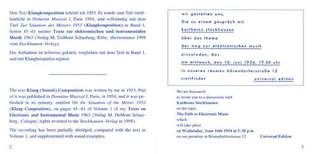 Karlheinz Stockhausen - Text-CD 3 - Klangkomposition 1953 (2007) {Stockhausen-Verlag T-CD 3}