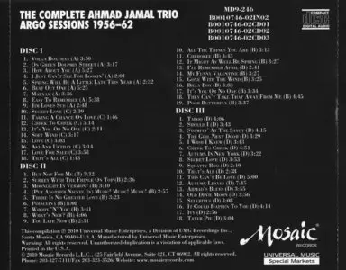 Ahmad Jamal - The Complete Ahmad Jamal Trio Argo Sessions 1956-62 (2010) {9CD BoxSet Mosaic MD9 246}