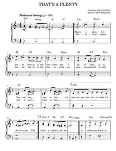 That's A Plenty - Benny Goodman, Louis Armstrong, Sidney Bechet (Easy Piano)