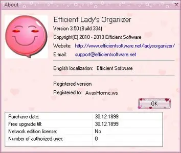 Efficient Ladys Organizer 3.50 Build 334 + Portable