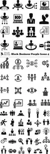 Vectors - Black Business People Icons 4