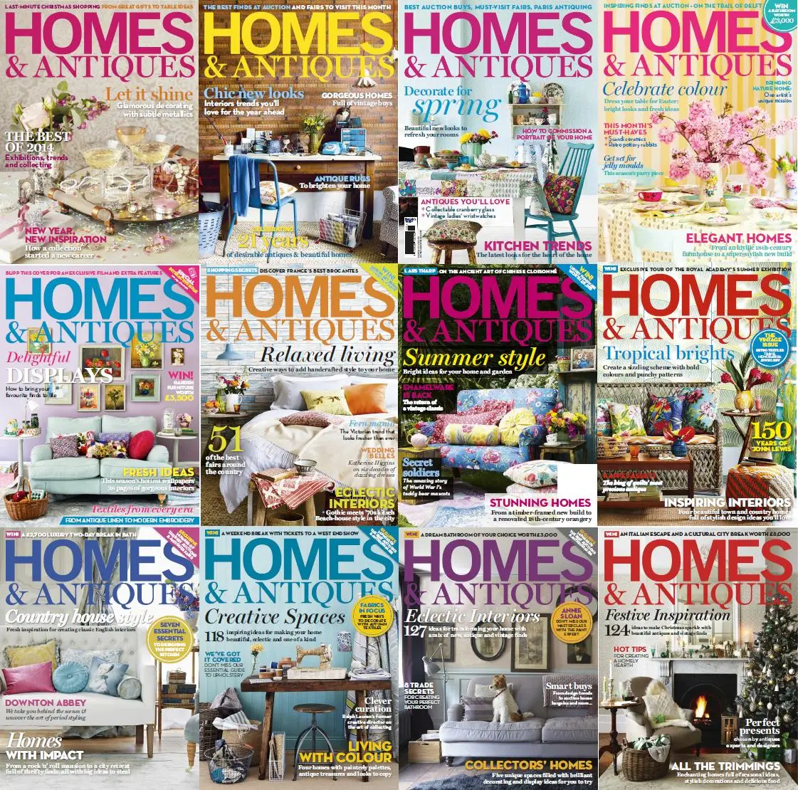 Magazine fuller. Книга о дизайне интерьера на английском языке. Homes & Antiques. All year collection.