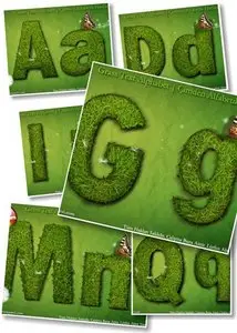 Grass Text Alphabets