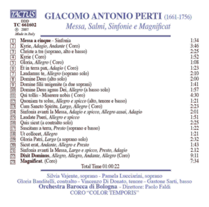 Giacomo Antonio Perti - Messa, Salmi, Sinfonie e Magnificat