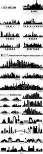 Vectors - Silhouettes of Skyline Cityscapes 21