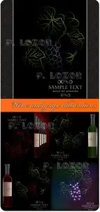 Wine and grape illustrations