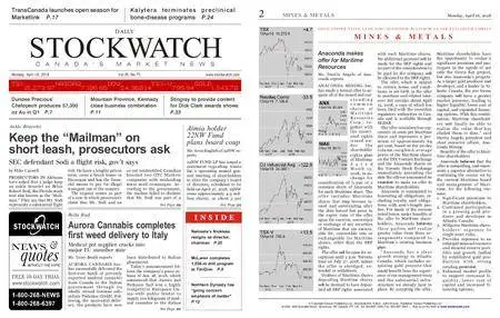 Stockwatch - Canada Daily – April 16, 2018