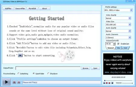 DDVideo Video to MP4 Gain 5.3
