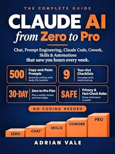 Claude AI from Zero to Pro: The Complete Guide to Chat, Prompt Engineering, Claude Code, Cowork, Skills & Automations