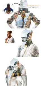 AS - Photo Collage Double Exposure Strip Effect Mockup 486149493