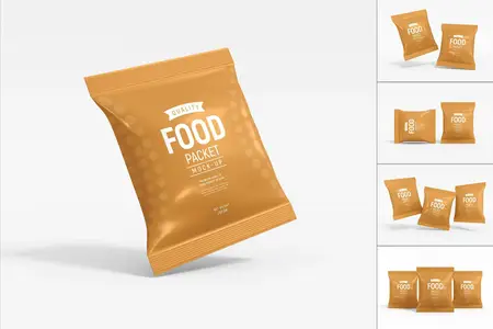 EE - Glossy Food Packet Branding Mockup Set ZXTUMMC