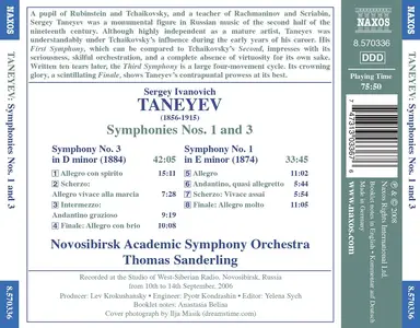 Thomas Sanderling, Novosibirsk Academic Symphony Orchestra - SergeyTaneyev: Symphonies Nos.1 & 3 (2008)