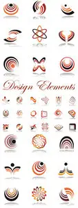 Brown Design Elements Vector