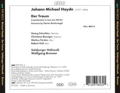 Wolfgang Brunner, Salzburger Hofmusik - Michael Haydn: Der Traum (2002)