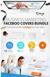 GraphicRiver - Corporate Facebook Covers Bundle 12 Designs