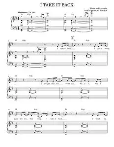 I Take It Back - Jason Robert Brown, Urban Cowboy Musical (Piano Vocal)