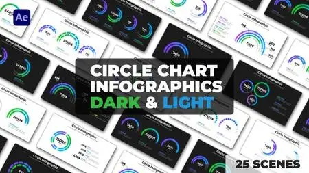 Circle Chart Infographics | Dark and Light Themes 50248206