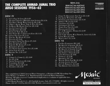 Ahmad Jamal - The Complete Ahmad Jamal Trio Argo Sessions 1956-62 (2010) {9CD BoxSet Mosaic MD9 246}