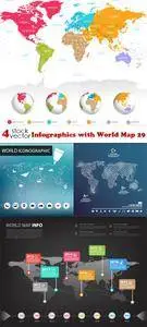 Vectors - Infographics with World Map 29