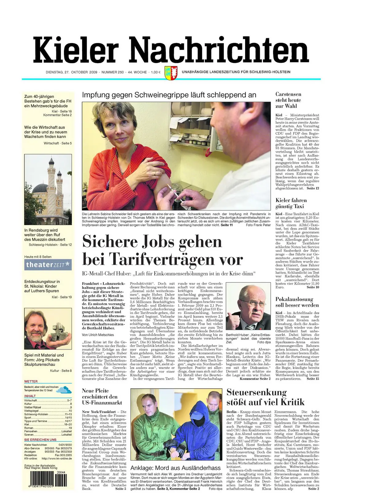 Kieler Nachrichten vom 27. Oktober 2009