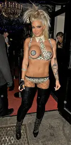 Jodie Marsh almost nude Birthday Celebration