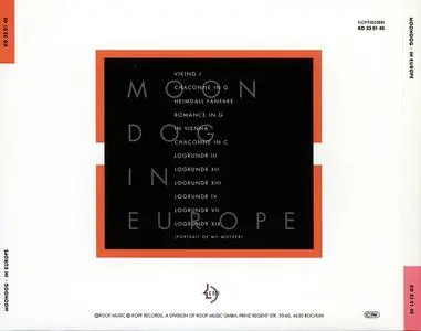 Moondog - Moondog In Europe (1977) {Kopf KD330140}