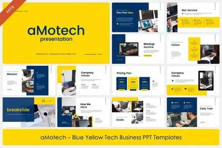 aMotech - Business Profile Powerpoint, Keynote and Google Slides Template