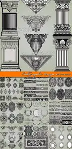 Calligraphic design elements border frame and ornament vector