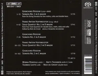 Pensola, Tikkanen, Lehto, Groot - Rossini: Sonatas for Strings Nos. 1-3, Hoffmeister: Double Bass Quartets Nos. 1 & 2 (2017)