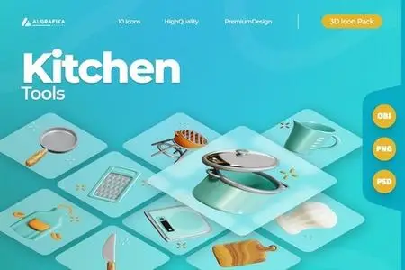 Kitchen Tools 3D Icon ZE48F4S
