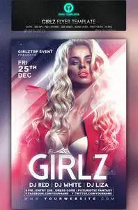 GraphicRiver - Girl Electro Futuristic Flyer Template