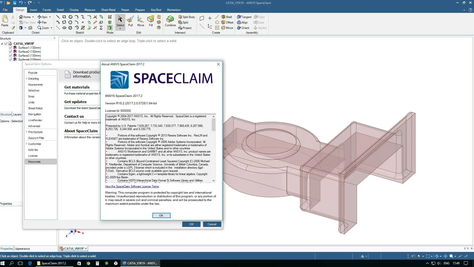 ansys spaceclaim 19.1