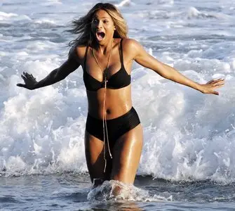 Ciara Wearing Bikini For Music Video Shoot Malibu August 19, 2012