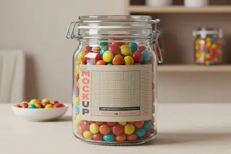 Candy Jar Label Mockup 3PRB68M