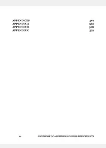 Handbook of Anesthesia in High Risk Patients
