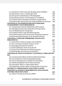 Handbook of Anesthesia in High Risk Patients