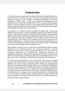 Handbook of Anesthesia in High Risk Patients