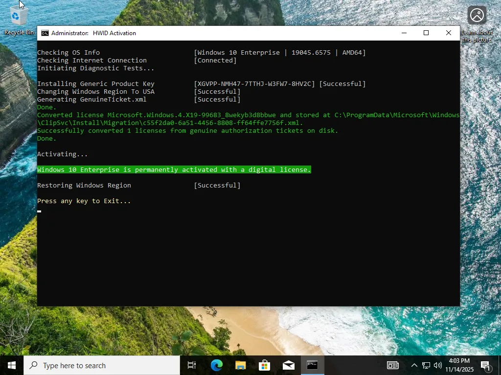 Windows 10 Enterprise/Iot Enterprise 22H2 build 6575 Preactivated (x64) Multilingual November 2025