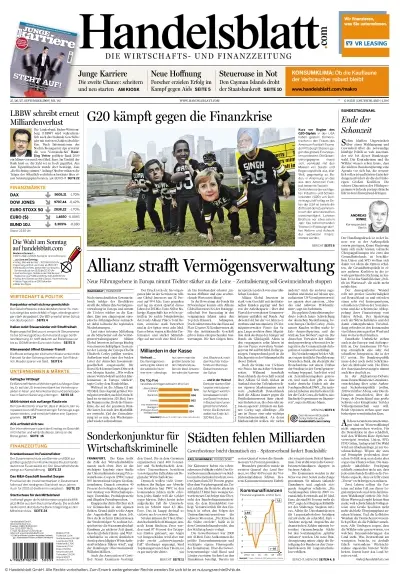 Handelsblatt & FinancialTimesDeutschland vom 25.09.2009