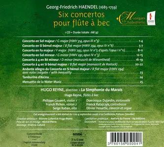 Hugo Reyne, La Simphonie du Marais - George Frideric Handel: Six Concertos pour flûte à bec (2008)