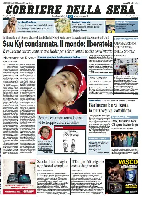 Il Corriere della Sera (12-08-09)
