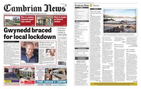Cambrian News Arfon & Dwyfor – 09 October 2020